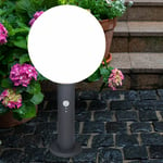 Lampadaire lampadaire extérieur détecteur de mouvement luminaire extérieur aluminium, détecteur de mouvement anti-éclaboussures jardin, 1x douille