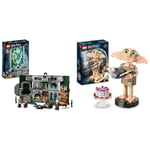LEGO 76410 Harry Potter Slytherin House Banner Set, Hogwarts Castle Common Room Toy or Wall Art Display, Collectible Travel Toys & 76421 Harry Potter Dobby the House-Elf Set