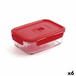 Boîte à lunch hermétique Luminarc Pure Box Rouge 16 x 11 cm 820 ml verre [6 U