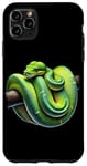 Coque pour iPhone 11 Pro Max Amoureux Drôles De Python D'arbre Vert, Serpents, Reptiles