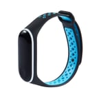 KOMI Straps compatible with Xiaomi mi Band 4 / mi band 3, Colorful Women Men Silicone Fitness Sports Replacement Band(black/blue)
