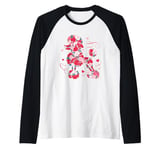 Cute Love Heart Roses Patten Valentines Day Poodle Raglan Baseball Tee