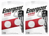 4x Energizer CR2450 3V Lithium Coin Cell Battery 2450 DL2450 Long Expiry