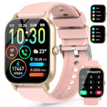 Puqo Smart Watch for Men Women Answer/Make Calls, 1.95" Fitness Watch with Hear Rate/Sleep Monitor, Fitness Tracker 110+ Sports Activity Trackers IP68 Waterproof Smartwatch for iOS Android, Rose