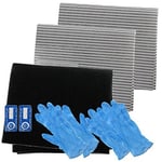 SPARES2GO Cooker Hood Carbon Grease Filter Complete Kit for Galley Matrix Complete Kitchen Extractor Fan Vent