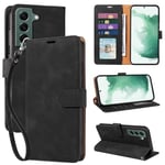 GOTOURED for Samsung S22 Case, S22 Case Wallet 4 Card Slots,[RFID Blocking] [Wrist Strap] [Kickstand] Magnetic Shockproof Protective Leather Flip Cases Cover for Galaxy S22 (Black)