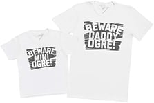 Zarlivia Clothing Beware Mini & Daddy Ogre! - Matching Father Kids Gift Set - Mens T Shirt & Kid