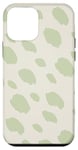 iPhone 12 mini Green Spots Pattern on Cream Background Case