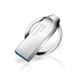 Cle USB 64 Go, Métal CLé USB 3.0 64 Go Imperméable USB 3.0 Pen Drive 64 GB Portable Clef USB 64go pour Ordinateur Portable/Pc/Voiture Etc.Lecture maximale de 80 Mo/s (Argent)