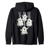 Spooky Cute Boo Ghost Lazy Last Minute Halloween ART ON BACK Zip Hoodie