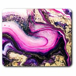 Computer Mouse Mat - Ink Art Marble Effect Purple Gold Office Gift #14829