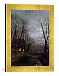 Kunst für Alle 'Image encadrée de John Atkinson Grimshaw Moonlit Impression d'art dans Le Cadre de Haute qualité Photos Fait Main Street Scene, 1882, 30 x 40 cm, Or Raya