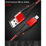 Cable Fast Charge Flexible Micro-USB pour SAMSUNG Galaxy J3 2016 Smartphone Recharge Rapide Chargeur Universel - ROUGE