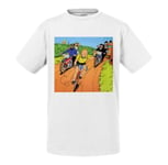 T-Shirt Enfant Tintin Tour De France Maillot Jaune Bd Vintage