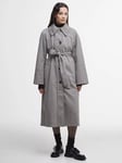 Barbour Beatrix Check Showerproof Trench Coat, Sky Micro Check