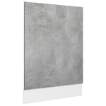 vidaXL Concrete Grey Front Dishwasher Panel/Protector - Engineered Wood - 45x3x67 cm - Kitchen Scandinavian Style