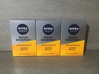 Nivea Men Skin Energy After Shave Balm 3 X 100ml Revitalises Tired Skin