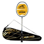 HUNDRED POWERTEK 901 Full Graphite Badminton Racket with Cover (Navy/Gold) | for Intermediate Player | Weight: 84 Gram | Maximum String Tension - 26lbs