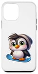 Coque pour iPhone 12 mini Pingouin Snowboard Snowboarder Fun