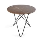 OX Denmarq - O Dining Table Ø80, Black Steel Frame, Top: Brown Marble - Spisebord - Dennis Marquart - Brun - Metall/Stein