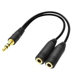 Cable Adaptateur dédoubleur prise jack 3.5 mm mâle femelle Audio Couleur Noir - Visiodirect -