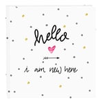 Goldbuch Baby Photo Album Hello I am New Here, 30 x 31 cm, 60 Pages, Glassine Dividers, Art Print, White/Gold, 27 319