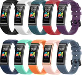 10 Pieces Bracelets En Silicone Pour Huawei Band 4 Pro Bracelets, Huawei Band 3 Pro/Band 3 Bracelets, Multicolores, Respirants Et Doux, Compatibles Avec Huawei Band 3/3pro/4pro[Dzb133559]