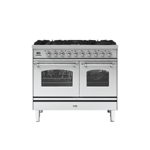 Ilve Milano PD106NE3/SSG 100cm Stainless Steel Wide Dual Fuel Range Cooker – Brass Trim