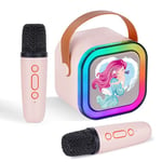 DYNASONIC A29 Karaoké avec Deux Microphones Haut-Parleur Bluetooth Karaoké Enfants Jouet Électronique Enfant Cadeaux pour Enfants 3-15 Ans (Sirène)