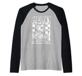 Heavy Meowtal Cat Funny Metal Music Band Singer Musician Raglan Baseball Tee