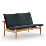 House of Finn Juhl - Japan Sofa 2-seater, Dark oiled oak, Cat. 4 Vidar 182 - Soffor - Finn Juhl - Grön,Träfärgad,Grå