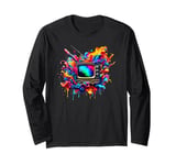 Splash Art Vintage Television TV Retro 70s 80s Long Sleeve T-Shirt