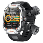 Rainbuvvy Gt55 2,01 Pouces Montre Intelligente 2-En-1 Casque Et Baladeur Surveillance De La Fr¿¿Quence Cardiaque Contr?Le Des Mouvements Du Sommeil Ip67 Bluetooth 4.0/5.2 Android 5.0 / Ios 9 Argent