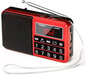 J-429 Petite Radio Portable, AM/FM/SW Radio Rechargeable avec Haut-Parleur AUX/SD/TF/MP3. Radio à Piles avec Gros Boutons et Grand écran. (Pas de Prise Charge des Stations prédéfinies)