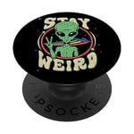 Stay Weird UFO Alien PopSockets PopGrip Interchangeable