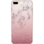 Apple iPhone 8 Plus Transparent Mobilskal Glitter och marmor