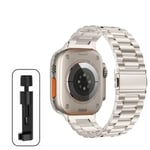 Metallrem för Apple Watch Ultra 49mm 8 7 45mm 41mm Rostfritt stål Smartwatch Armband för iWatch 6 5 4 SE 44mm 42mm 38 40mm Starlight