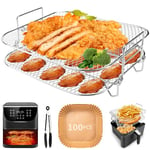 Air Fryer Rack for Cosori 5.5L,3PCS 2 Layers 8 in Square Airfryer Rack Accessories for Cosori 6.4L Air Fryer and Tower Oven