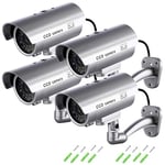 TEMPO DI SALDI 4 Faux Caméras De Surveillance en Plein Air Lumière LED Clignotant Infrarouge