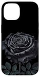 Coque pour iPhone 14 Rose noire gothique pour fille - Pour la Saint-Valentin, Halloween