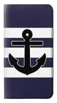 Innovedesire Anchor Navy Etui Flip Housse Cuir pour Motorola Moto X4