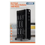 Status 7 Fin Oil Filled Radiator 1500w Black 3 Heat Settings - OFHB7-1500W1PKB