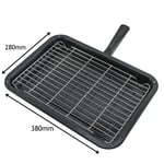 Premium Single Handle Enamelled Grill Pan & Rack for SWAN Oven Cooker