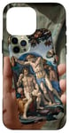 Coque pour iPhone 16 Pro Max Noir Art Déco Floral Michel-Ange Création Of Adam Sixtine