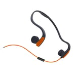 Bone Conduction Headphones, Open-Ear Wired Bone Conduction Outdoor Headphones, Noise Reduction with Mic, for Running, Sports, Fitness,Orange