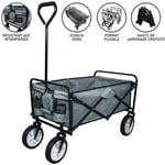 Chariot de Jardin à 4 Roues Gris Pliable Brouette Utilité Chariot de Transport Jardin - 98 x 53 x 116 cm - Capacité 70 kg - Imperméable [Paire de