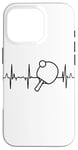 Coque pour iPhone 16 Pro Ping Pong Tennis de table Heartbeat Heartline