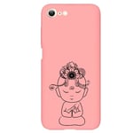 Coque rose Iphone 7 8 et SE 2020 et 2022 bouddha kawaii