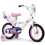 Toimsa Disney Minnie Kids Bike, Learn to Ride Bicycle, with Training Wheel Stabilisers and Accessories for children/youth age 3+ Years, Pink and White