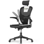 Bigzzia fauteuil gamer chaise bureau ergonomique avec réglage de la hauteur fonction bascule accoudoirs réglage - Noir et Blanc